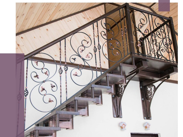 Кованые лестницы в Сатке от 80683 руб. под ключ