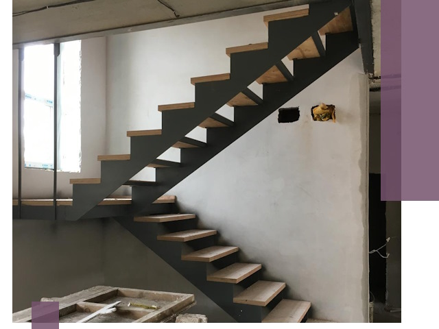 Изготовление лестниц на металлокаркасе в Сатке от производителя