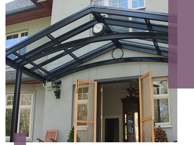 Изготовление и монтаж навесов и козырьков в Сатке