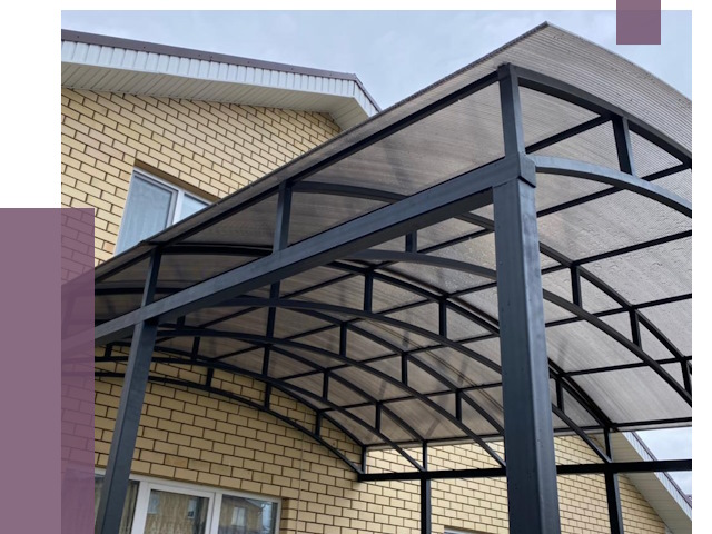 Монтаж козырьков в Сатке от 11637 руб. | ПРОЛЁТ-Стк