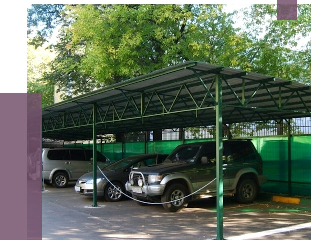 Навесы для парковки в Сатке от 81200 руб. заказать | ПРОЛЁТ-Стк