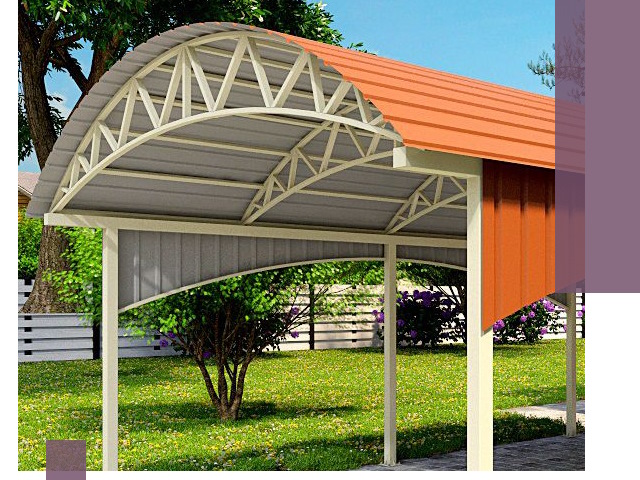 Навесы из профнастила под ключ в Сатке — установка и монтаж