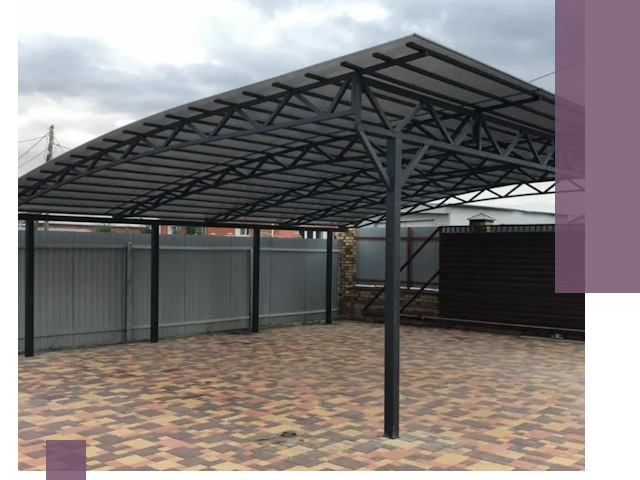 Металлические навесы под ключ в Сатке — изготовление и монтаж