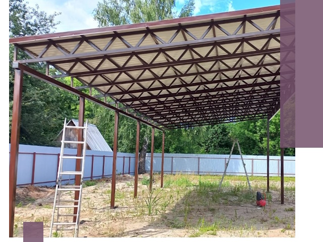 Односкатные навесы под ключ в Сатке — изготовление и монтаж