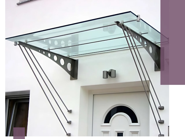 Козырьки над входом под ключ в Сатке — изготовление и монтаж