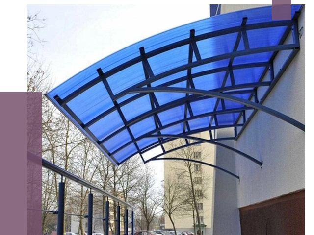 Козырьки из поликарбоната в Сатке от 4344 руб. под ключ | ПРОЛЁТ-Стк