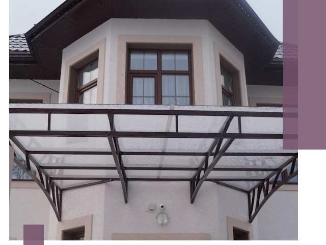 Козырьки из поликарбоната под ключ в Сатке