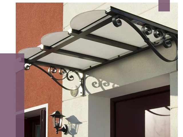 Односкатные козырьки в Сатке от 8482 руб.  | ПРОЛЁТ-Стк