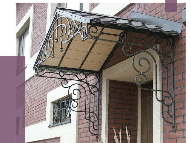 Двускатные козырьки в Сатке под ключ от 12930 руб.