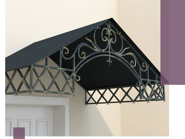 Двускатные металлические козырьки под ключ в Сатке